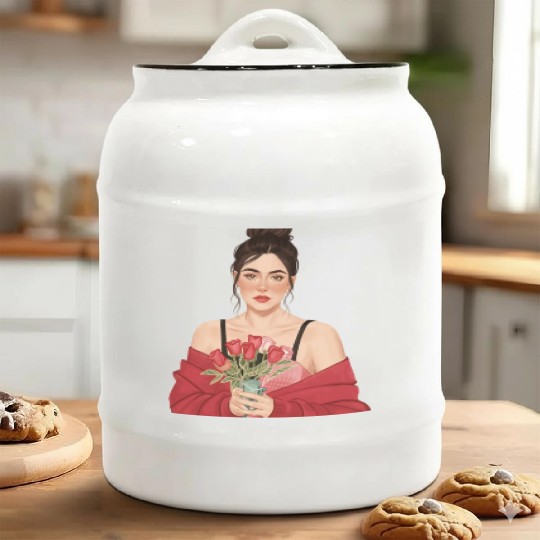 women flower Ceramic Cookie Jars