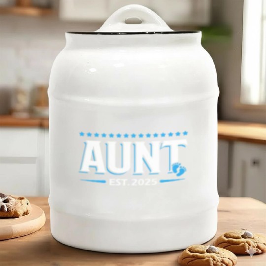 Aunt Est 2025 Baby Birth Babysitting Babysitter Ceramic Cookie Jars