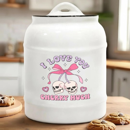 I Love You Cherry Much Ceramic Cookie Jars