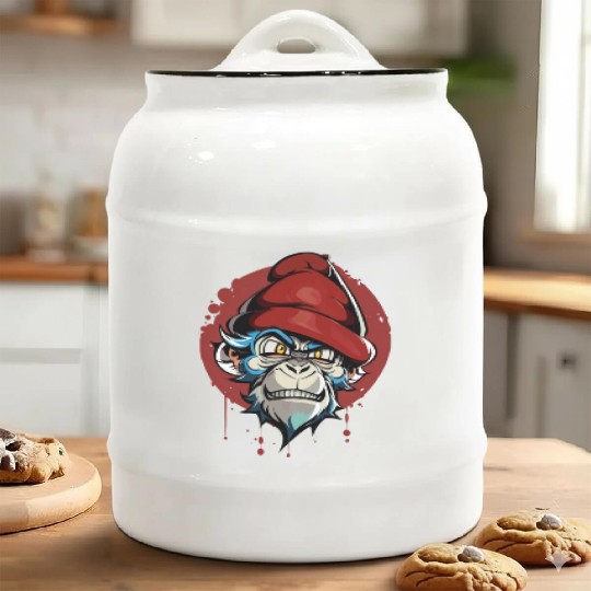 Angry Monkey Design Ceramic Cookie Jars