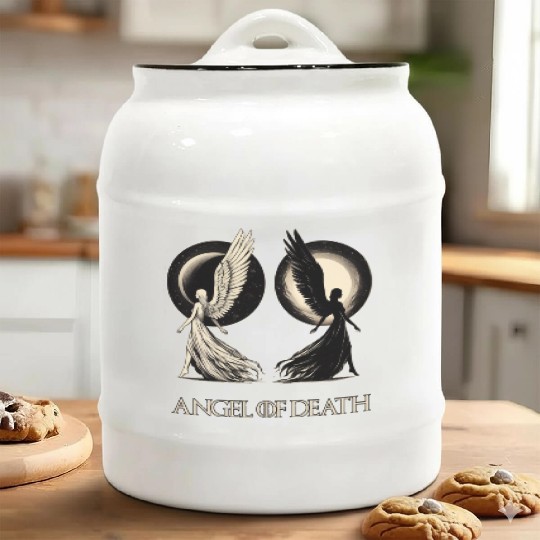 Angel of Death - Sun And Moon Mystical Artwork Ceramic Cookie Jars