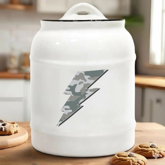 Camo Bolt Ceramic Cookie Jars