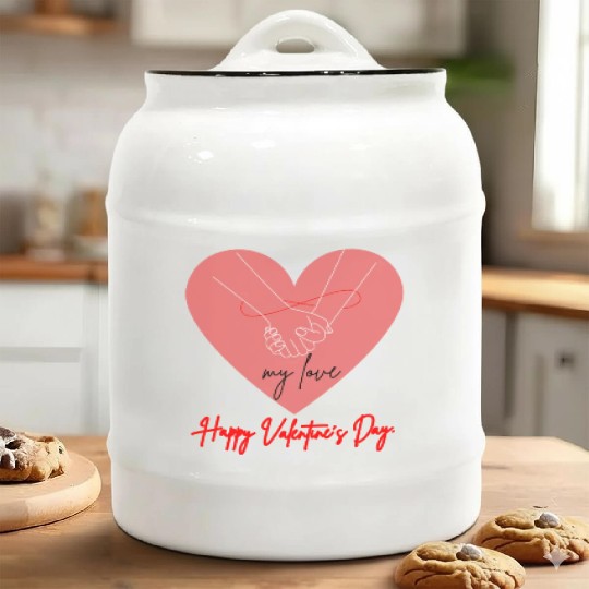 my love" and "Happy Valentine's Day" Ceramic Cookie Jars