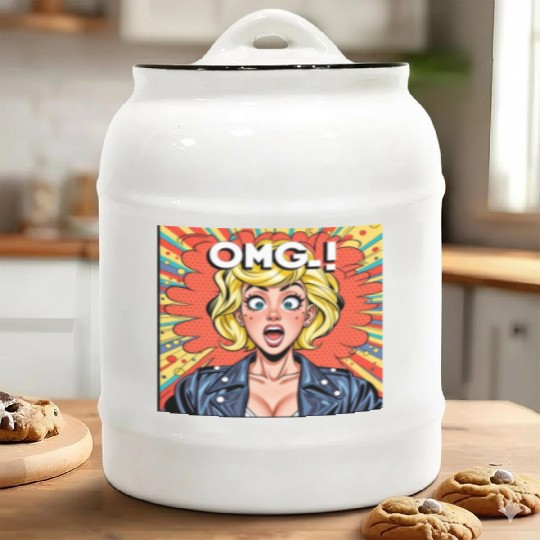 OMG Funny comics Ceramic Cookie Jars