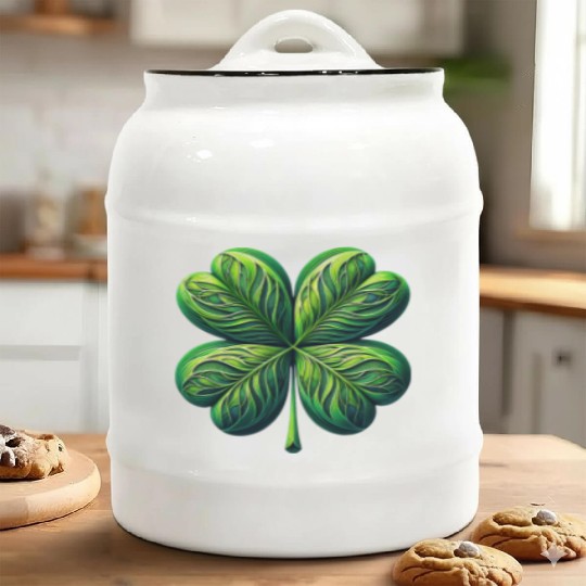 Four Leaf Clover Ceramic Cookie Jars