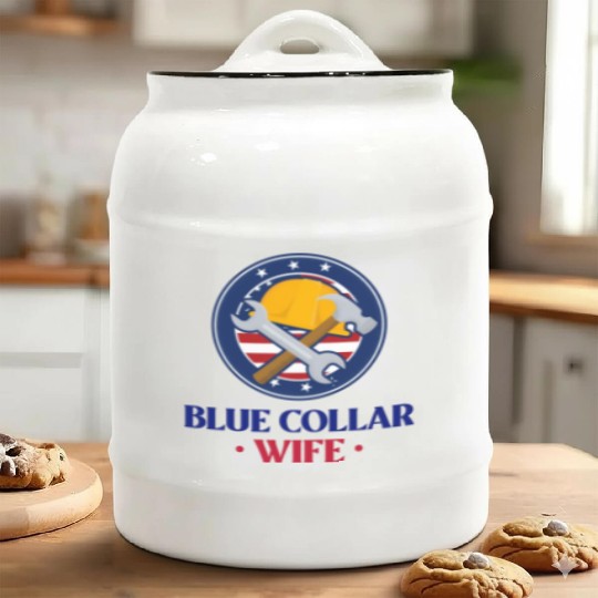 Blue Collar Wife Ceramic Cookie Jars