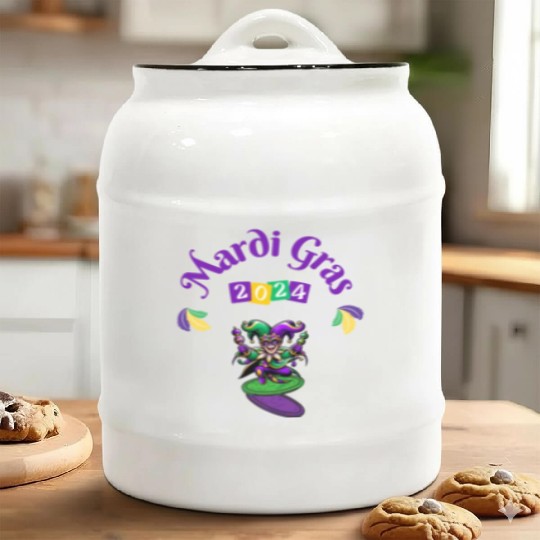 Mardi gras Funny Nola New orleans Louisiana Ceramic Cookie Jars