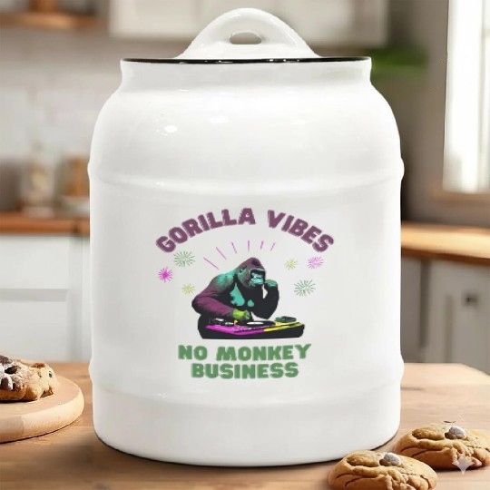 Gorilla Vibes no Monkey Business Gorillas Ceramic Cookie Jars