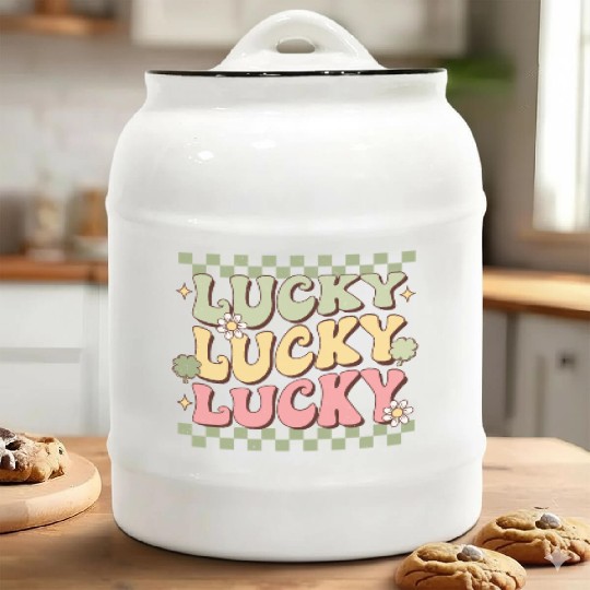 St Patrick's Day Lucky Ceramic Cookie Jars
