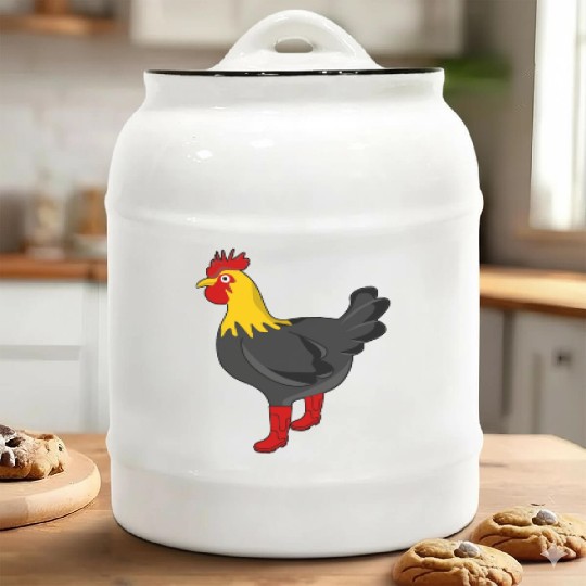 Farmer Rain Boots Chicken Farm Chickens Ceramic Cookie Jars