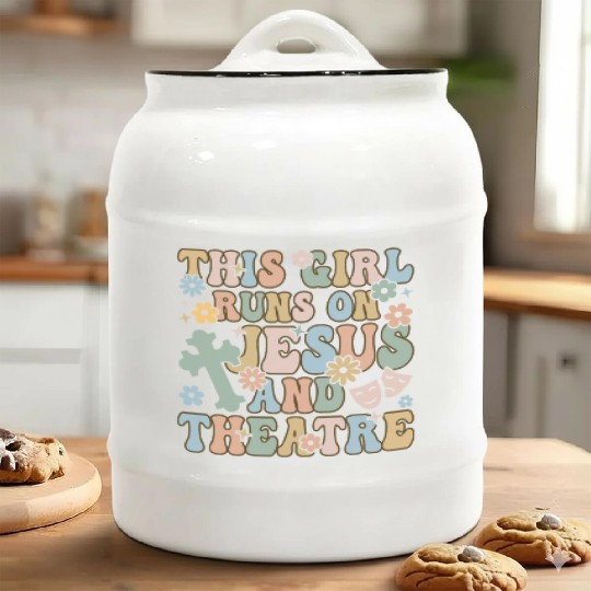 Theater Drama Play Theater Girl Ceramic Cookie Jars