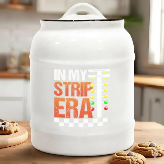 Drag Racing Racetrack Dragster Ceramic Cookie Jars