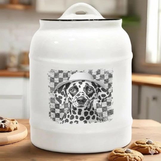 funny Dalmatian with hat Ceramic Cookie Jars