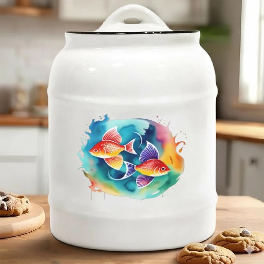 Color splash zodiac: Pisces Ceramic Cookie Jars