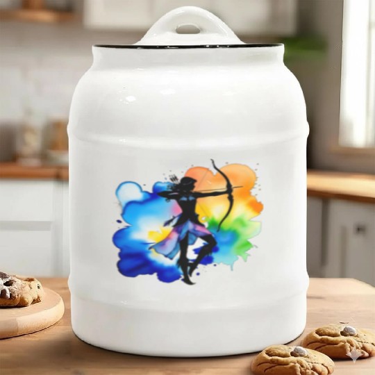 Color splash zodiac: Sagittarius Ceramic Cookie Jars