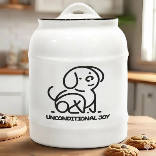 Unconditional Joy, cute Puppy- Light Ceramic Cookie Jars