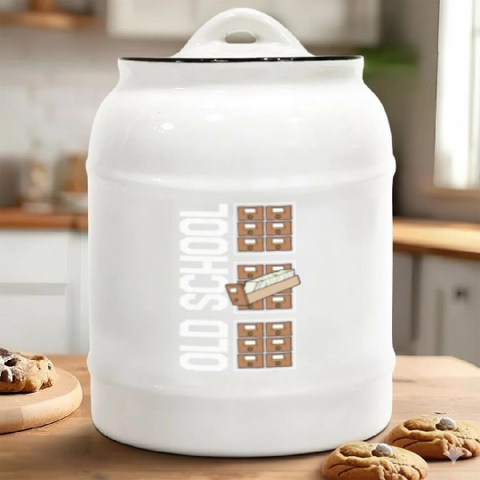 Librarian Ceramic Cookie Jars, Old School Ceramic Cookie Jars, Gift For Book