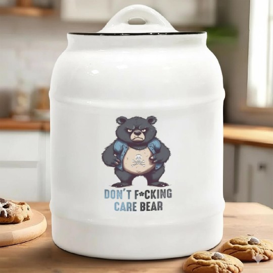 Don't F*cking Care Bear Ceramic Cookie Jars