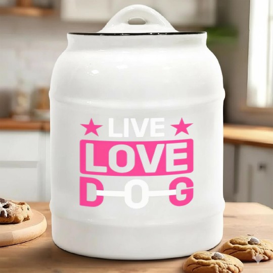 Live love Dog Ceramic Cookie Jars