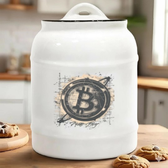 Pi day 3.14 Initial design Crypto Bitcoin Holder Ceramic Cookie Jars