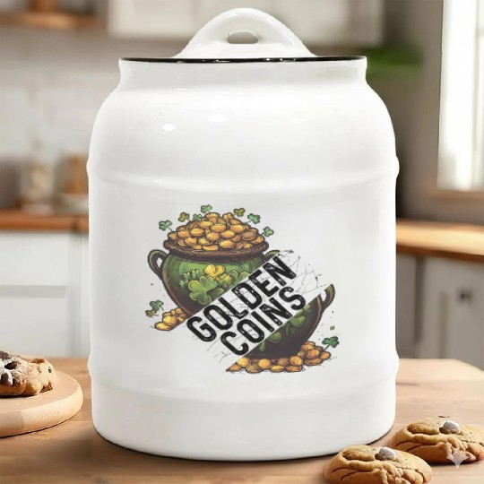 Golden coins, st patricks day Ceramic Cookie Jars