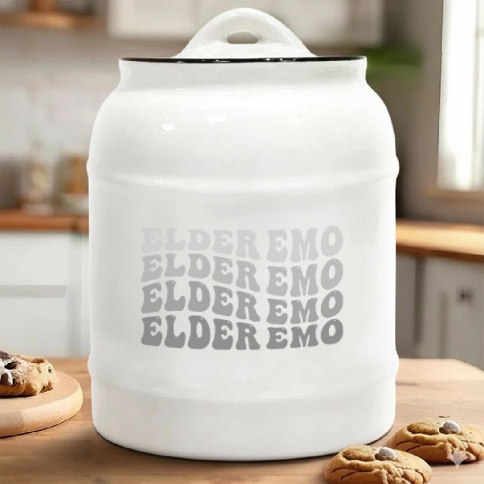 Elder EMO Multi Word Groovy Style Ceramic Cookie Jars