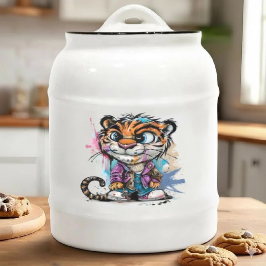 Tiger Trendsetter: Street Style Icon of the Urban Ceramic Cookie Jars