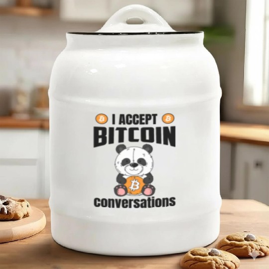 Accept Bitcoin Conversations Ceramic Cookie Jars