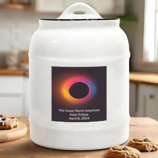 Solar Eclipse Serenade: Solar Eclipse 2024 Ceramic Cookie Jars
