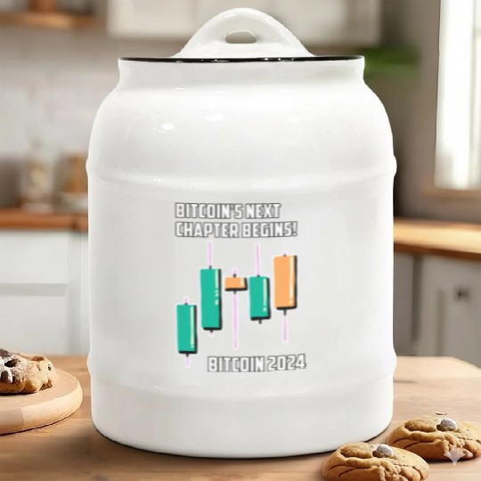 Bitcoin 2024 BitcoinHalving Bitcoin's Next Chapter Ceramic Cookie Jars