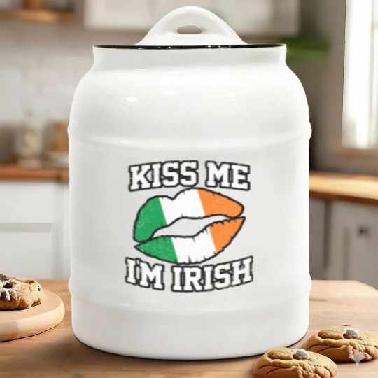 KISS ME IM IRISH ST PATRICKS DAY Ceramic Cookie Jars
