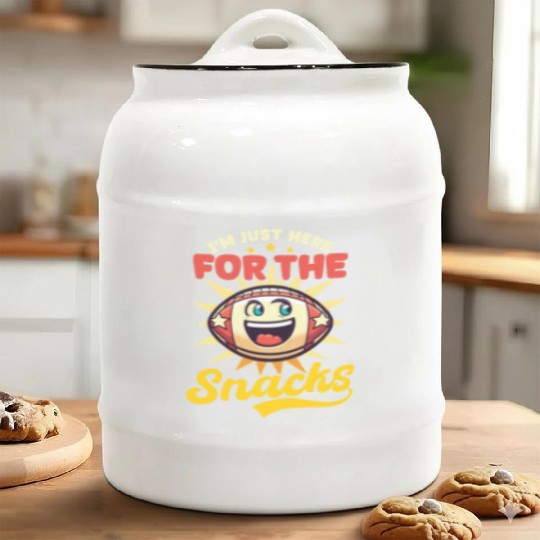 Football Lover Here For The Snacks Ceramic Cookie Jars
