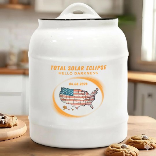 Total Solar Eclipse 2024 USA Ceramic Cookie Jars