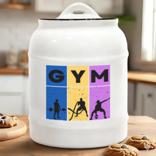 Gym design Ceramic Cookie Jars