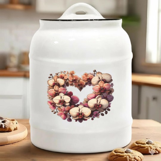 Orchids Ceramic Cookie Jars
