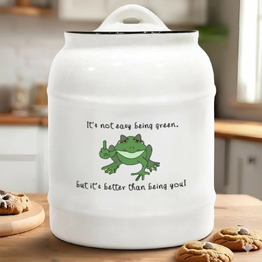"It's not easy being green but it's.....Frog Ceramic Cookie Jars