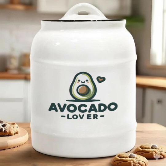 heerful Avocado Heart Embrace Ceramic Cookie Jars