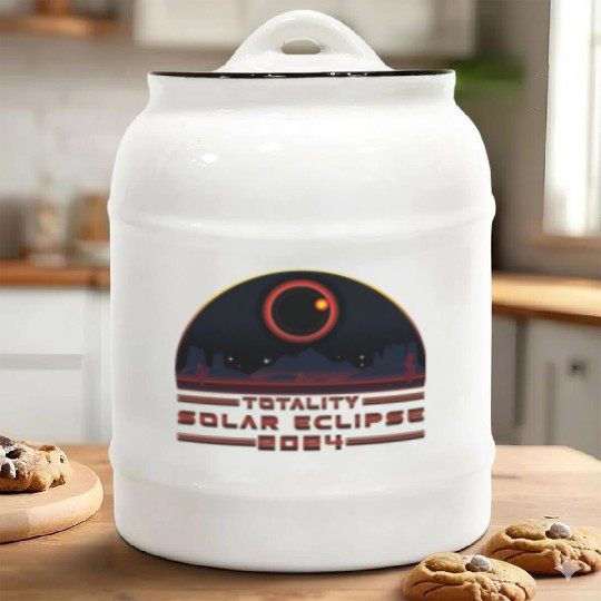 Totality Solar Eclipse 2024 - Science Ceramic Cookie Jars