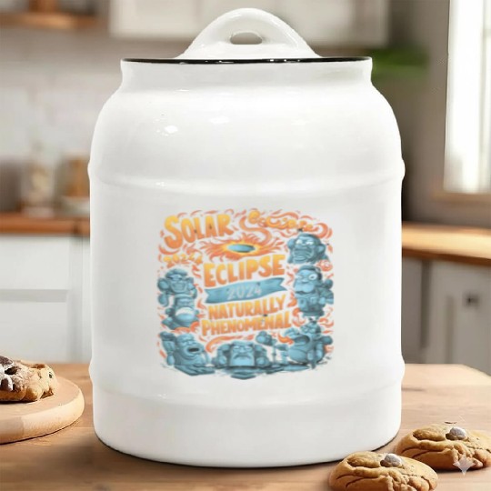 Solar Eclipse 2024 Naturally Phenomenal Ceramic Cookie Jars