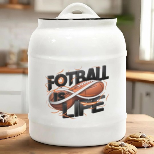 "Eternal Passion: Football is Life" Ceramic Cookie Jars