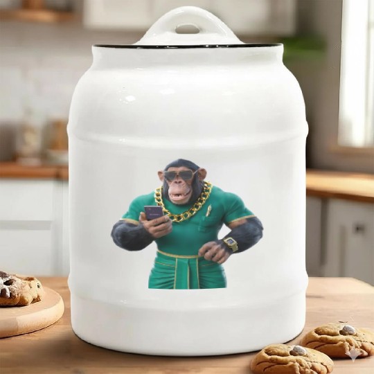 "Urban Ape: Contemporary Monkey Chic" Ceramic Cookie Jars
