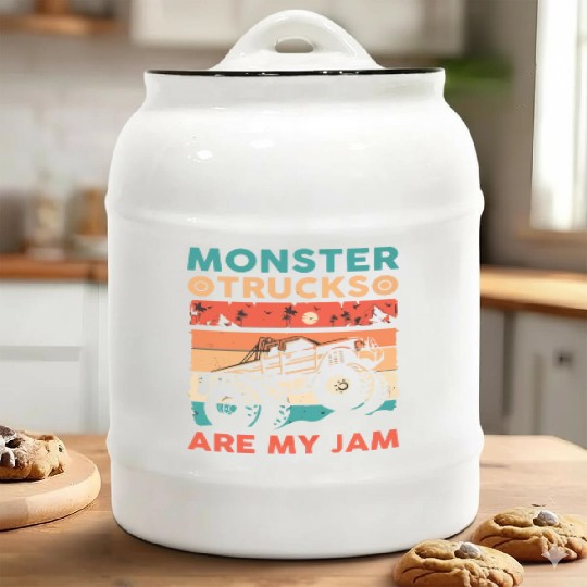 Monster Truck Are My Jam Ceramic Cookie Jars