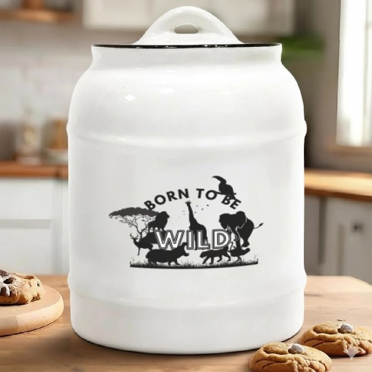 Born To Be Wild Silhouettes Ceramic Cookie Jars