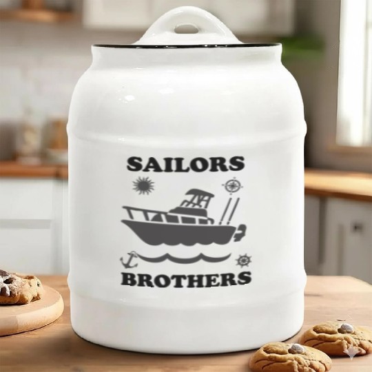 sailors brothers quote tuna fishers yacht summer Ceramic Cookie Jars