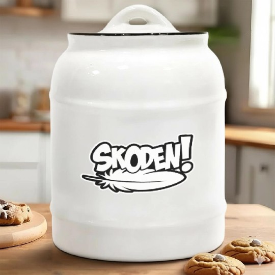 Skoden Native American slang funny rez dog Ceramic Cookie Jars