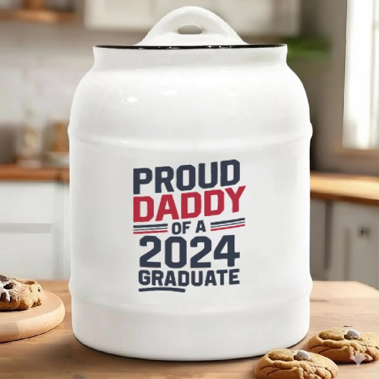 "Proud Daddy of a 2024 Graduate" Senior Class Ceramic Cookie Jars