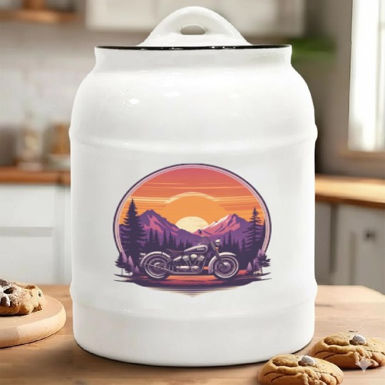 classic motorcycle Ceramic Cookie Jars