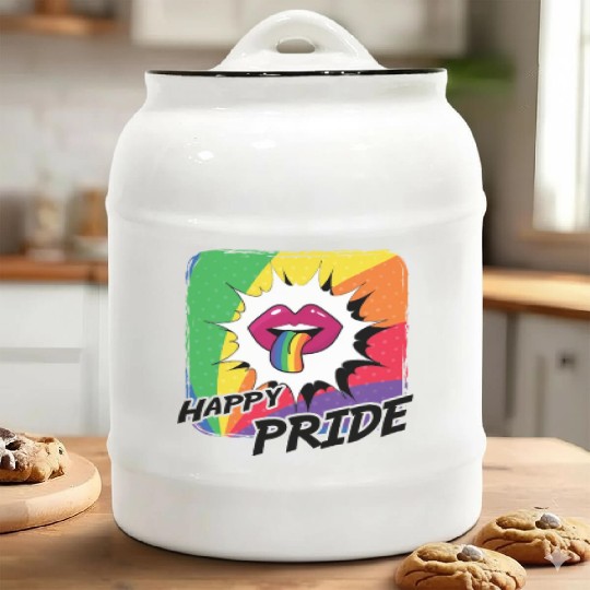 Rainbow Connection Embrace ,Happy Pride Ceramic Cookie Jars