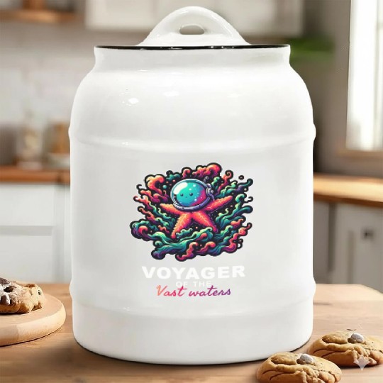 Explore the Deep: Inspirational Quote Ceramic Cookie Jars
