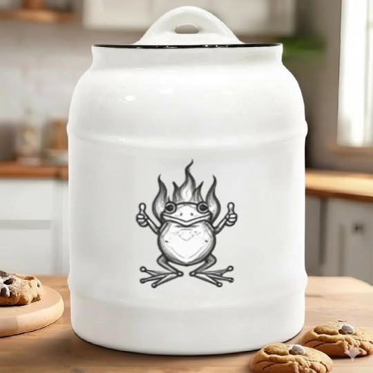 THE FUNNY frog Ceramic Cookie Jars